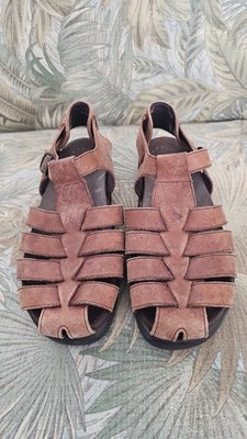 Mephisto Sam Leather Fisherman Sandal Buckle Adj Strap Men Sz EUR 44 / US 10.5