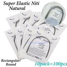 Dental Orthodontic Arch Wire Super Elastic Niti Round Rectangular Natural Form