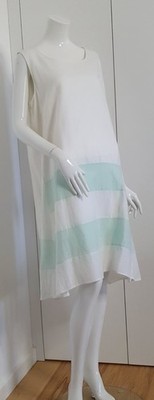 Laura Ashley Sz 14 Linen Blend A-Line Dress Mint & White Sleeveless Fully  Lined | eBay