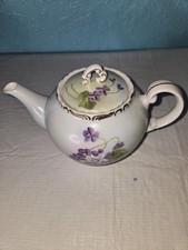 Vintage China Tea Set Floral Pattern With Gold Trim Tea Pot Sugar Bowl With Lid