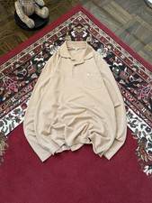 Vintage Burberry London Long Sleeve Polo Shirt Beige Plaid Size S Mens