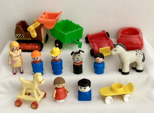 Vintage Fisher Price & Play Mobil & Miscellaneous-Car-Horse-People-Tractor-