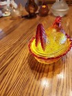 Lg Wright Amberina Glass Hen On Nest — photo 4