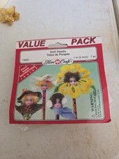 Vintage Fibre Craft 1" Doll Heads 7 Blonde Hair Heads Blue Eyes New