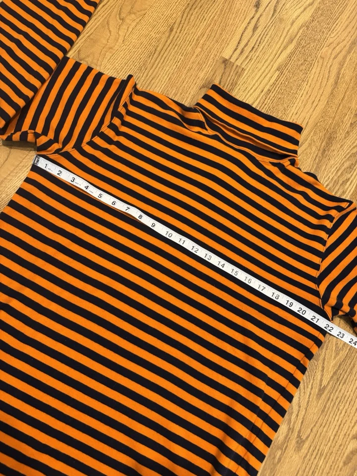 Camisa De Colección J Crew Rayas Cuello Alto Talla Grande Azul Naranja Remero De Colección Foto 3 de 4