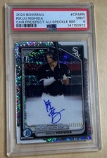 2024 Bowman Chrome 1st Prospects-Rikuu Nishida Speckle Refractor Auto /299-PSA 9