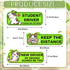 3 Pcs Student Driver Magnet for Car, 9 Inch Reflective Cute Cat Student Drive...