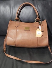 Frye and Co Core Satchel  Faux Leather Cognac Bag| Read Description Below!