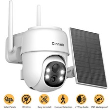 Wireless 2K 3MP 2.4G Wifi Solar Security Camera Outdoor 360 PTZ Human Detection