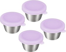 Salad Dressing Container to Go, Stainless Steel with Silicone Lids Leakproof