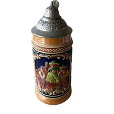 German Beer Stein Original Gerzit Gerz Ein Guter Trunk In Froher Rund 7.5” Vtg
