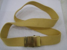 Vintage Beige Canvas Belt 38" Long Very Strong w/ Gripping Buckle 1-1/4" Wide