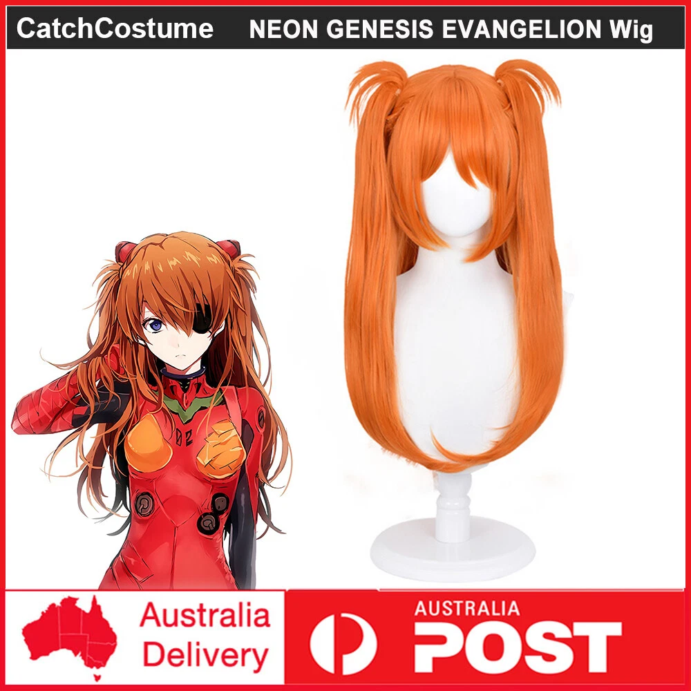 Anime EVA Asuka Langley Soryu Cosplay Wig Long Orange Hair with