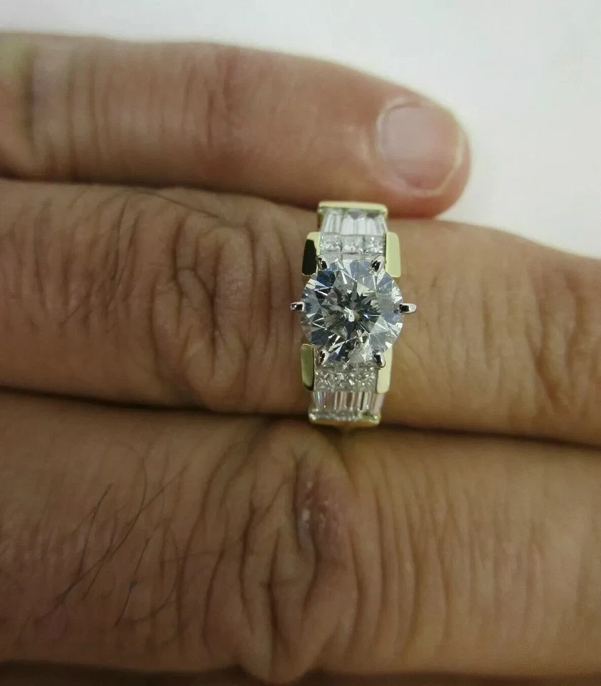 2.15 Carat 18K Gold Diamond Engagement Ring Center=1.35 F-SI3   Value=$14,750 - Image 2 of 4