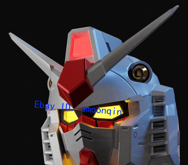 Casque Gundam RX-78 - Figurine Tête de Collection avec LED