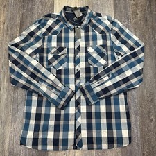 NWT Buffalo David Bitton Saska Long Sleeve Shirt Mens 2XL Blue Plaid Button Up