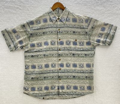 Summa Silk Hawaiian Men's XL Button Up Short Sleeve Shirt Aloha Tropical