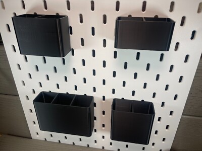 IKEA SKADIS kompatible Aufbewahrungsbehälter zum Einhängen einzeln & Set schwarz weiß
