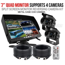 7" REAR VIEW REVERSING CAMERA KIT SYSTEM CCTV FOR TRACTOR, EXCAVATOR, TRUCK, RV