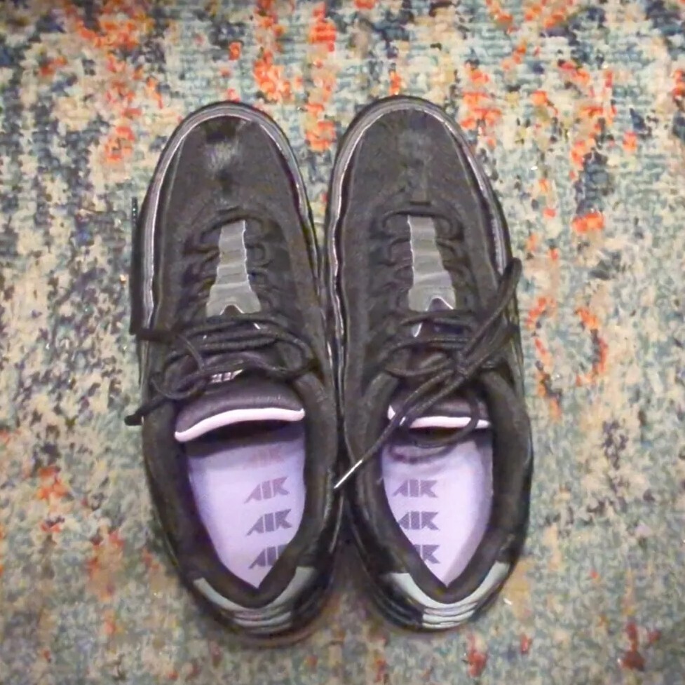 2010 Nike Air Max 24 7 uomo nero viola pony capelli ATTACK PACK US 10 5