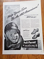 1942 Poll-Parrot Shoes Ad Football Theme