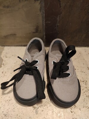 US Sports Toddler Gray Canvas lace up Shoes~Size 5 - black  display picture 1