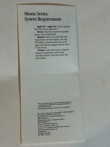 Vintage Apple MacIntosh Foldout Brochure Apple IIC IIE BRO9 - Afbeelding 3 van 4