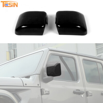 ABS Rear Side View Mirror Cover Shell Trim For Jeep Wrangler JL JT 2018+ Black