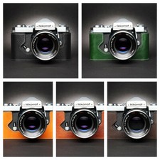 Handmade Genuine Real Leather Half Camera Case Bag For Nikomat FTN FT FT2 FT3 FS