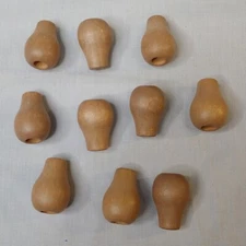 Lot of 10 - 1  inch WOOD BLIND CORD TASSEL Natural Wood Finish - Vase Design