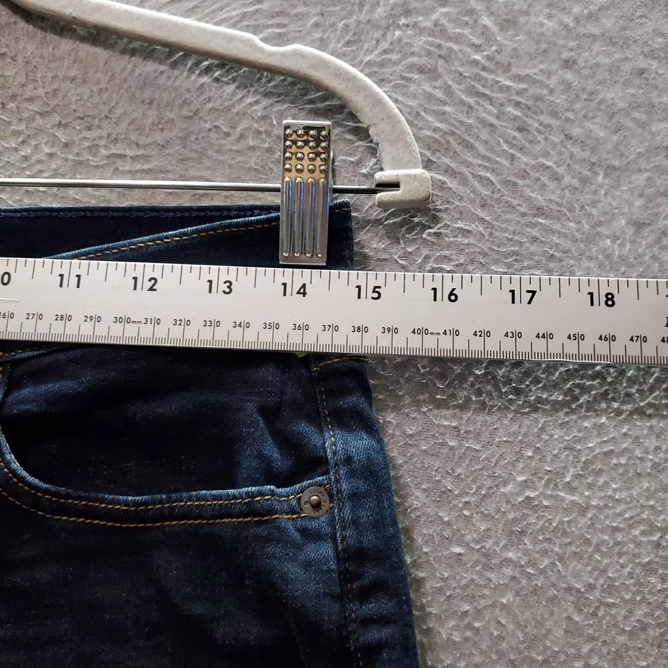 Pantalones Cortos Mujer Lucky Brand 4/27 Azul Bermudas Jean Tiro Medio Bolsillos Entrepierna 10" Foto 3 de 4