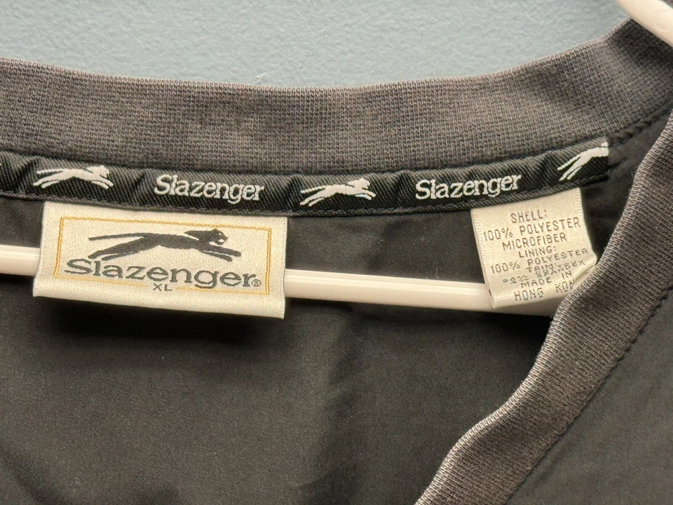 VINTAGE GOLF Sleeveless VEST XL SLAZENGER VTG Black Oberlin Club embroidered - Image 3 of 4