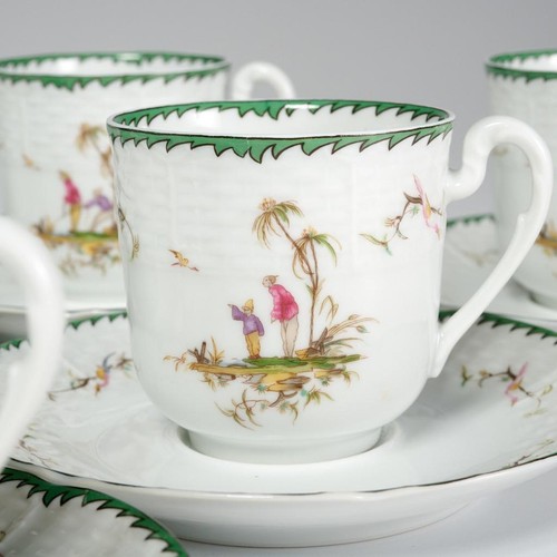 Raynaud Limoges Si Kiang Demitasse 6 Teacups 6 Saucers Numbers 1 6 Complete Set - Picture 2 of 9