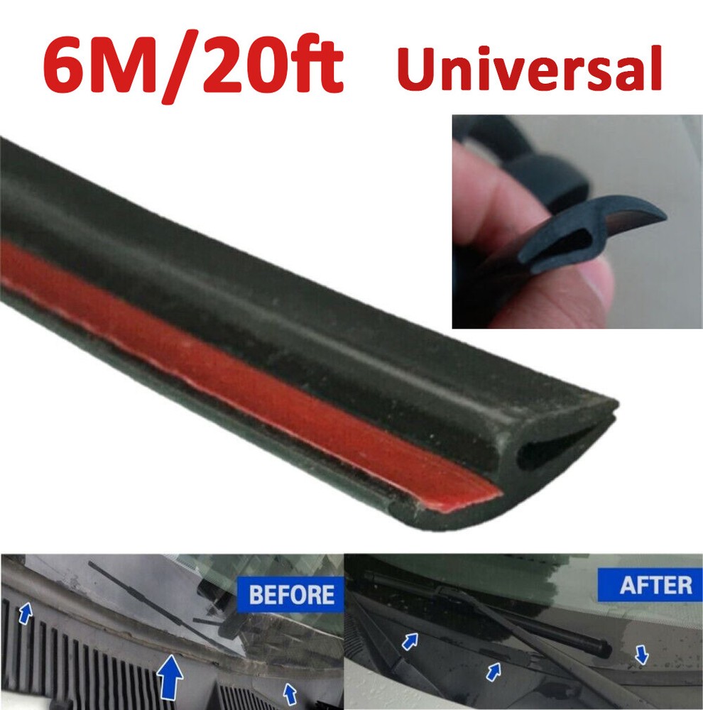 6M Car Accessories Front Windshield Panel Rubber Seal Strip Sealed Moulding Trim