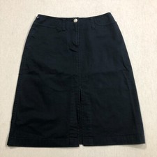 Polo Ralph Lauren Size 26" Measured Navy-Blue Unlined Slit Skirt A5