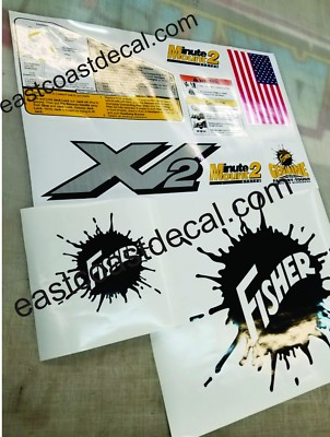 Fisher Minute Mount 2 Snow Plow Decals 9pc Kit for XV2 Series MM2 SD LD RD HD HT