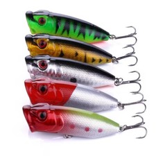 Topwater Poppers (5 Pack) - Rattling Crankbait Fishing Lures