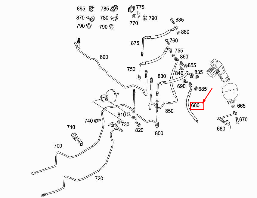 MERCEDES-BENZ S W222 High-Pressure Line A2223203354