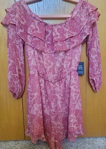 Womens Express Paisley Off The Shoulder Ruffled Romper - Lined - X-Small - NWT 