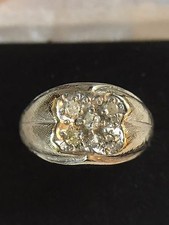 14 Kt. White Gold Men's Diamond Ring 8.2 Grams Total Weight