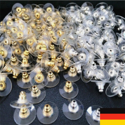 10-200 Stück Ohrring Zurück Sicherheit Stopper Pad Sicherung DIY Zubehör Neu