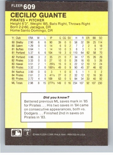 1986 Fleer Baseball Complete Your Set You Pick Choose #496 - 660 - Picture 229 of 295