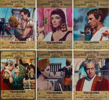 CLEOPATRA Italian 1F movie poster set x 6 ELIZABETH TAYLOR REX HARRISON BURTON