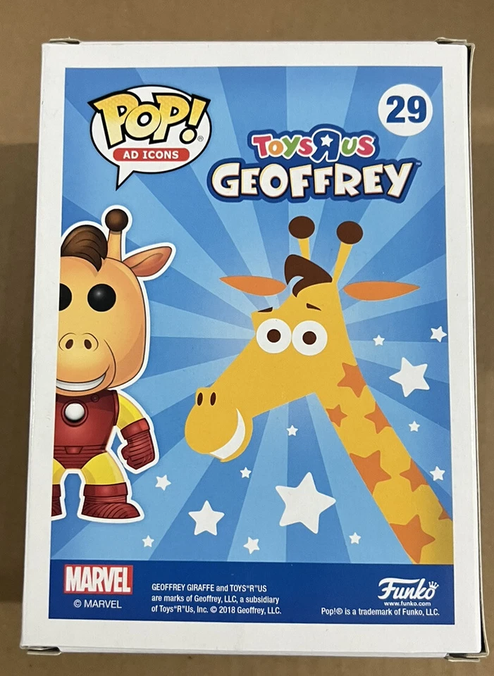 Funko Pop Geoffrey como Iron Man #29 Marvel Ad Icons Toys R Us Fan Expo Canadá Foto 2 de 4