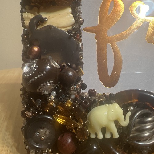 JEWELED ART DECORATED PICTURE FRAME One Of A Kind Work Of Art 3.5” x 5” Stunning - Picture 8 of 11