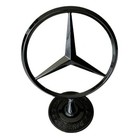 <!--F#f_0-->AU Black Mercedes Bonnet Raised Star Emblem Badge Chrome C E S CLK Class 44mm<!--F/-->