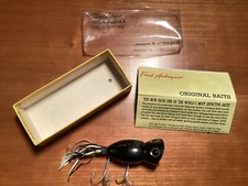 Fred Arbogast Hula Popper Black 752B With Box And Pamphlet
