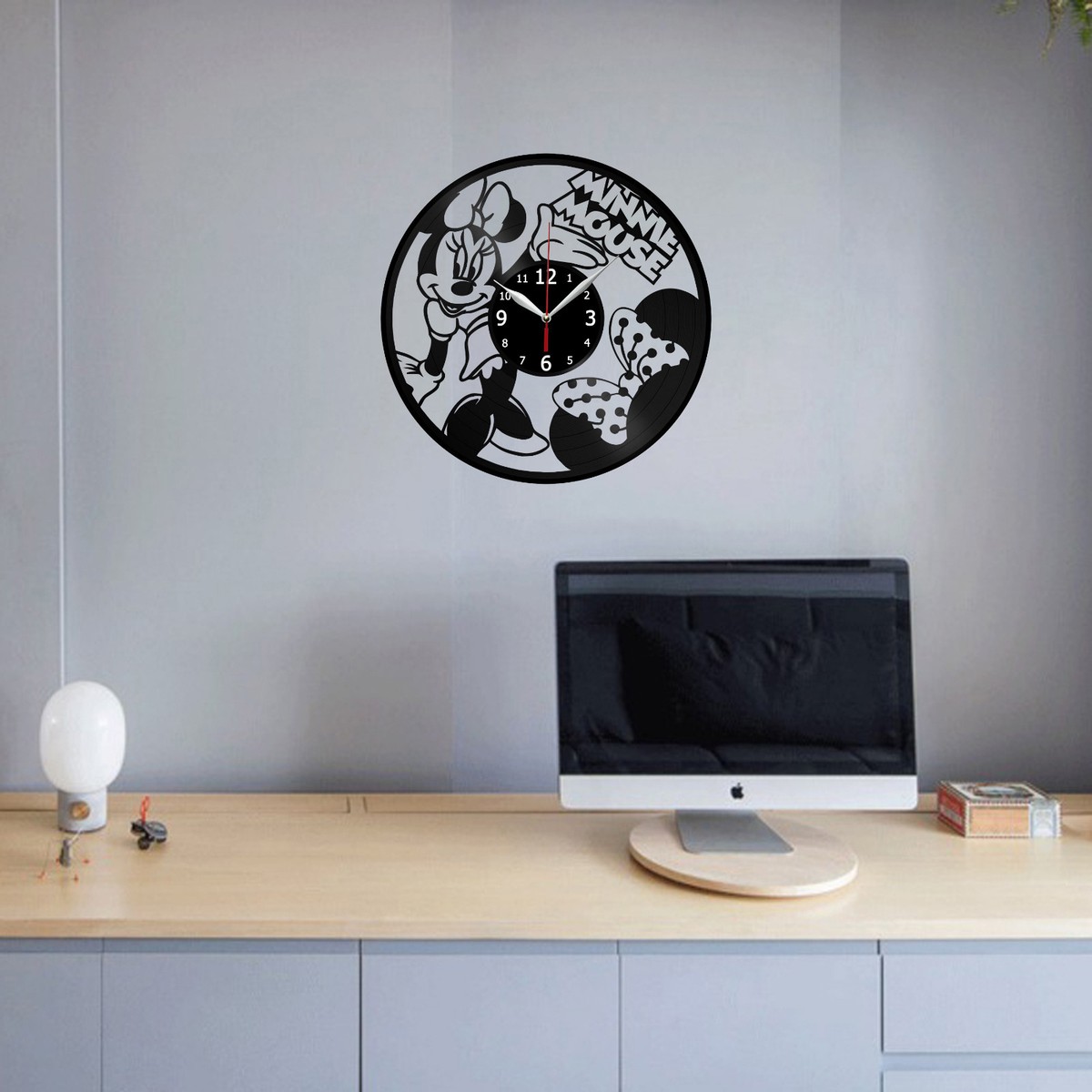 Minni Mouse Cartoon Vinyl Record Wall Clock Decor Handmade 1497 | eBay