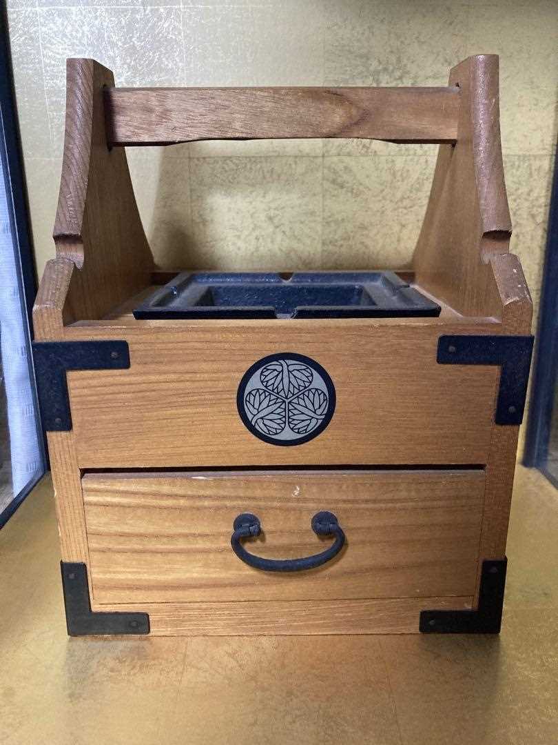 Ashtray with handle drawer retro stylish antique interior used from Japan