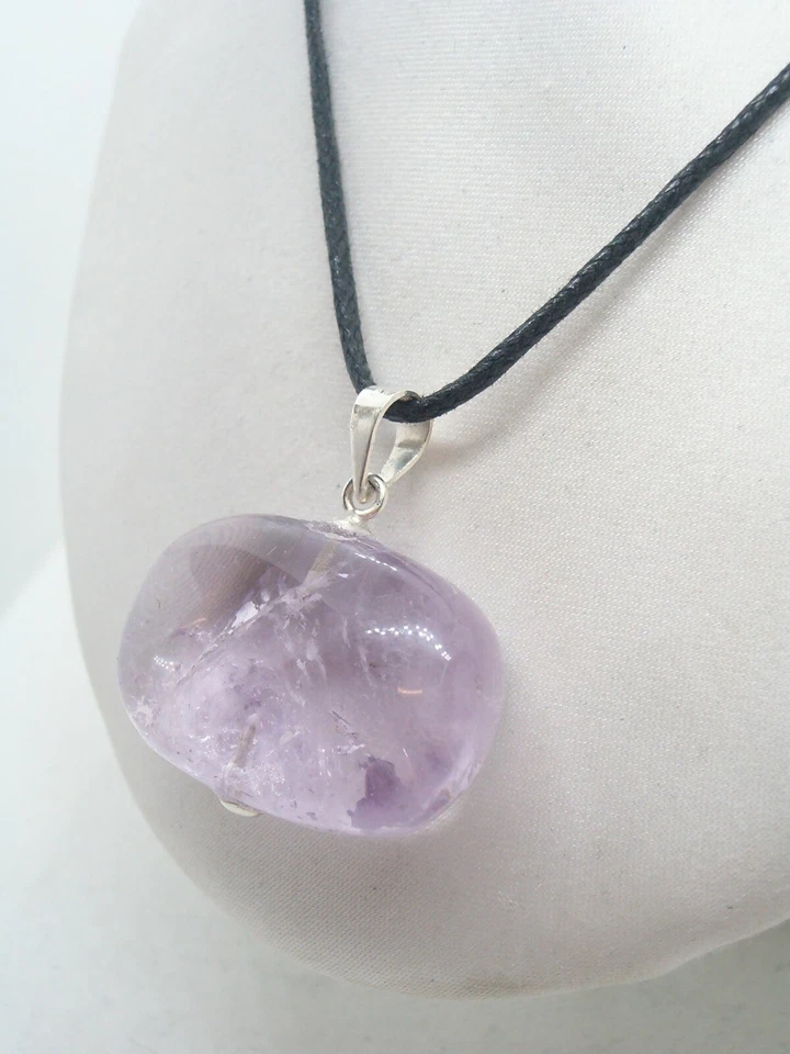 Ciondolo in ARGENTO 925 con Ametista naturale viola - pendente Pietra Dura - - Immagine 4 di 4